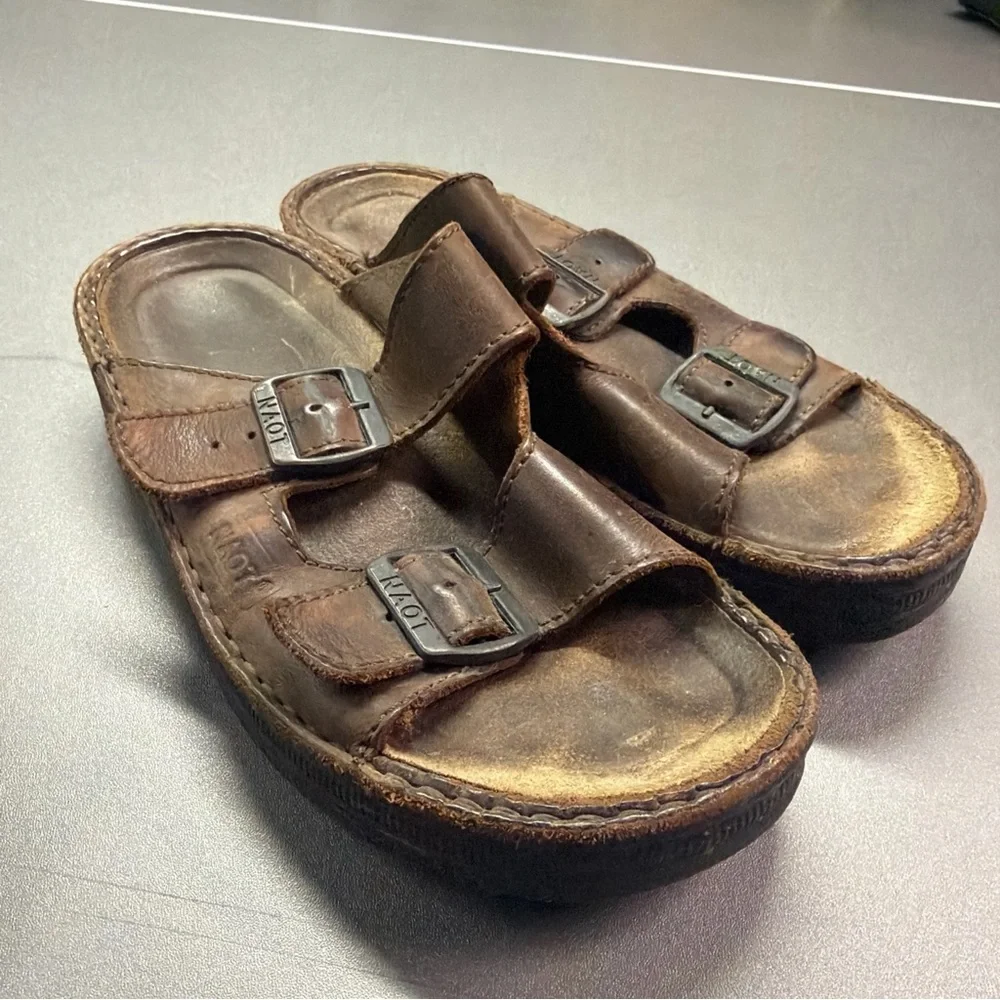 Naot Men’s Mikael Slide Sandals Crazy Horse Leather Size‎ 39 US 6-6.5 Comfort